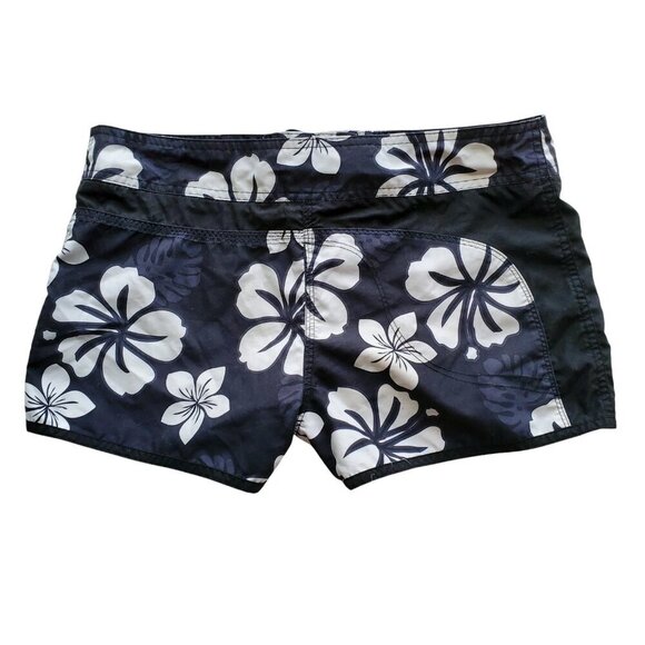 NWT Tribord Black & White Floral Hawaiian Print Board Shorts Surfing Size 24/25 - Picture 7 of 16